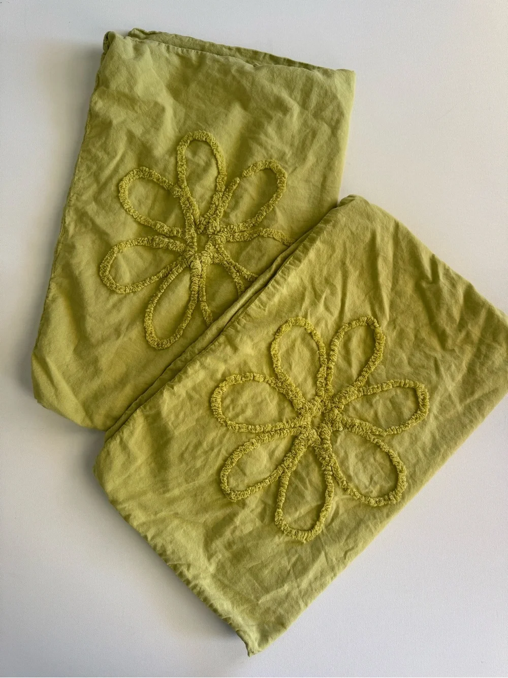 UO Olive Daisy Tufted Core Sham Set